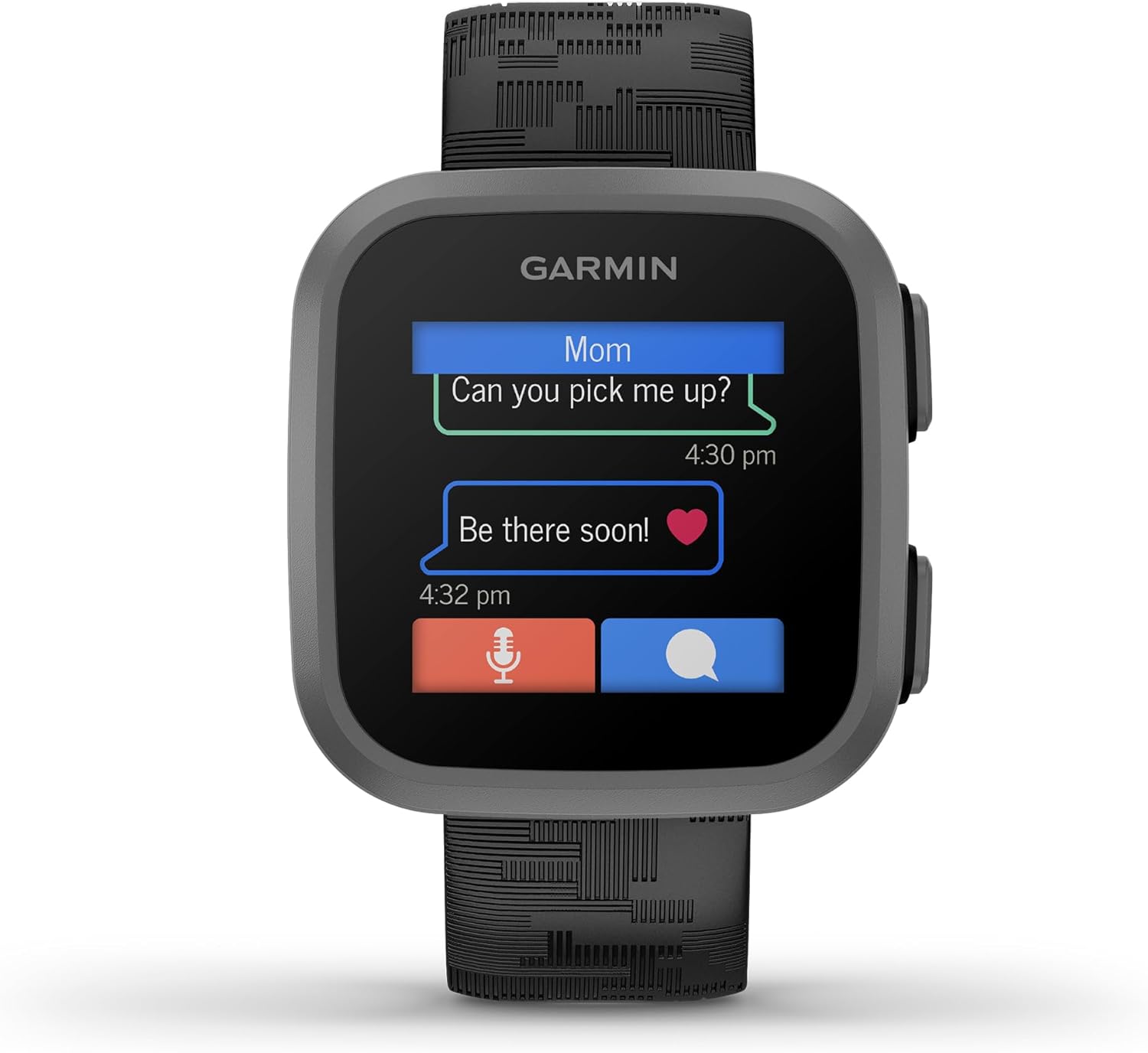 Garmin Bounce™, Kids Smartwatch, Two-Way Text and Voice Messaging, Location Tracking, Black Camo