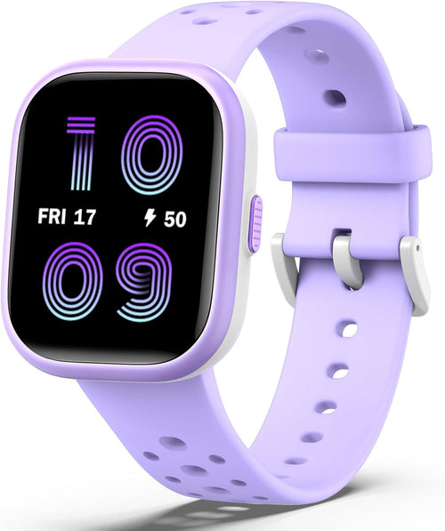 Kids Smart Watch for Girls Boys,IP68 Waterproof Kids Fitness Tracker Watch with 1.83" Face,Heart Rate Sleep Monitor,19 Sport Modes,Puzzle Games with APP,Great Gifts for Teens 6+ (Purple)