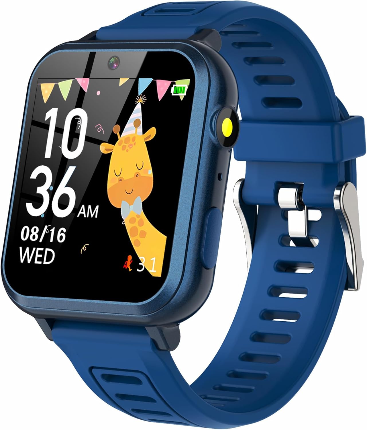 Smart Watch for Kids Age 3-12, Kids Smart Watch Boys with 24 Games HD Touch Screen Pedometer Camera Music Player Alarm Clock Flashlight 12/24 hr Toys for 6 7 8 9 10 Year Old Boy Birthday Gift