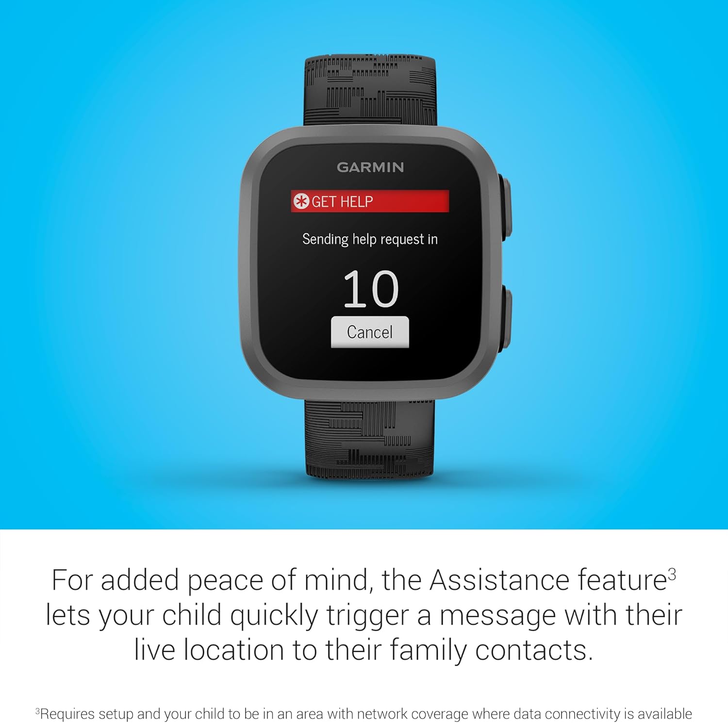 Garmin Bounce™, Kids Smartwatch, Two-Way Text and Voice Messaging, Location Tracking, Black Camo