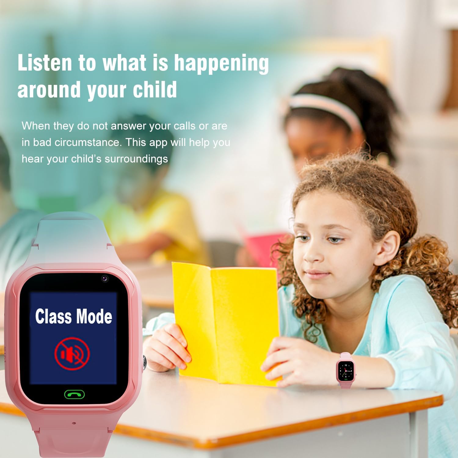 4G Kids Smart Watch - Boys Girls GPS Tracker Kids Smartwatches Phone Watch Video Call SOS Alarm Voice Chat and Touch Screen Game Real Time Tracking Smartwatch for Age 3-12 (Pink)