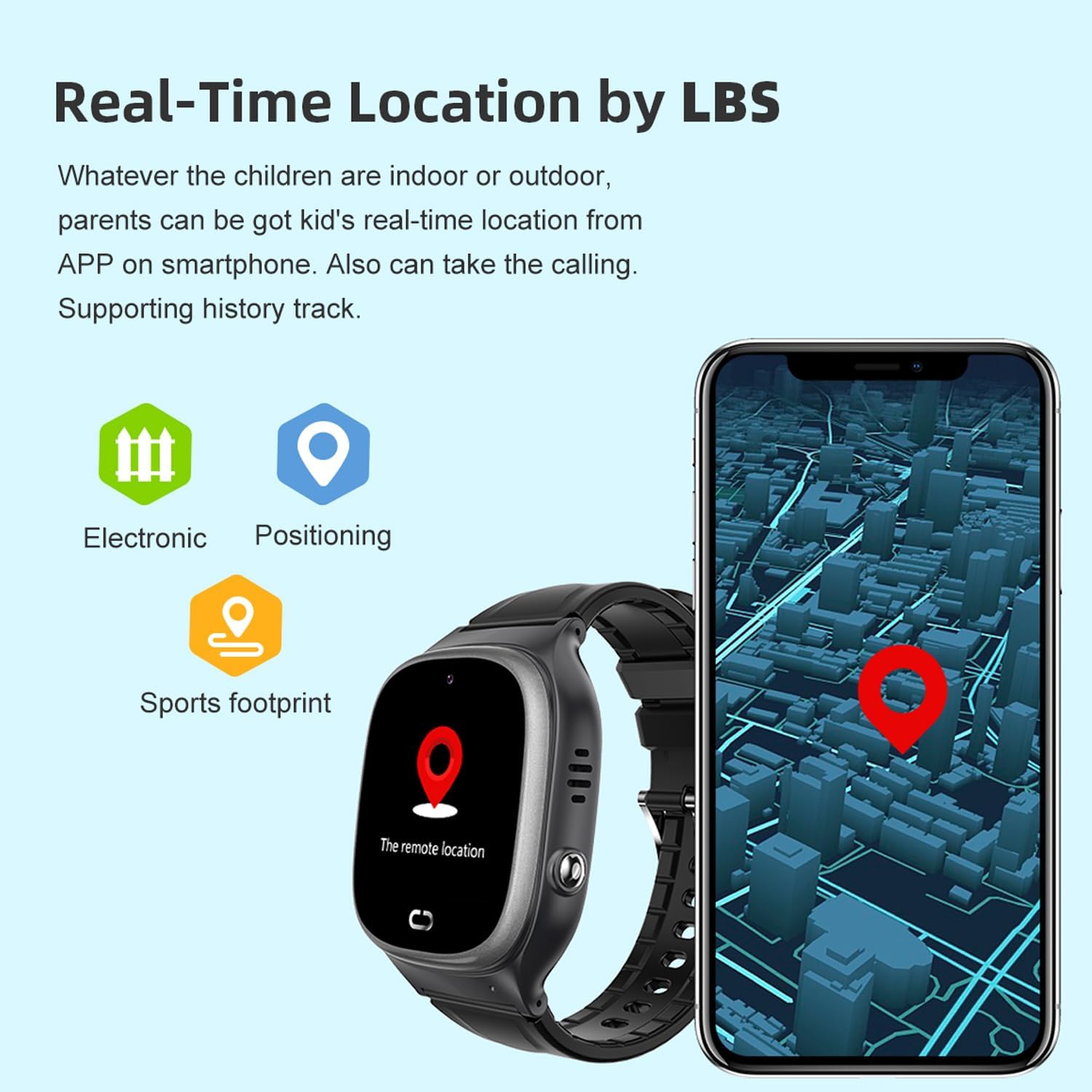 Kids Smart Watch with GPS Tracker,Waterproof Smartwatch for Kid with Voice Chat Call Pedometer SOS Camera Alarm Clock 12hrs Time HD Touch Screen Birthday Gifts for 3-12 Years Girls Boys (Black)